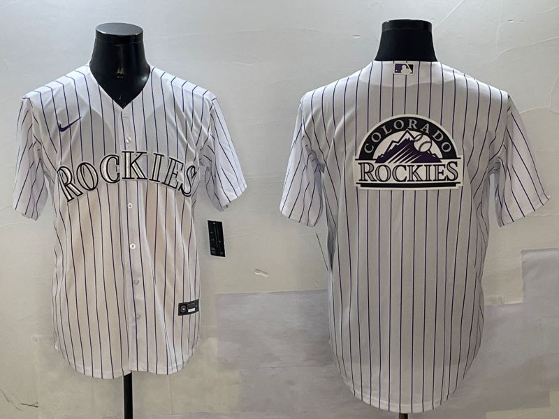 Men Colorado Rockies Blank White Stripe Game 2025 Nike MLB Jersey style 3